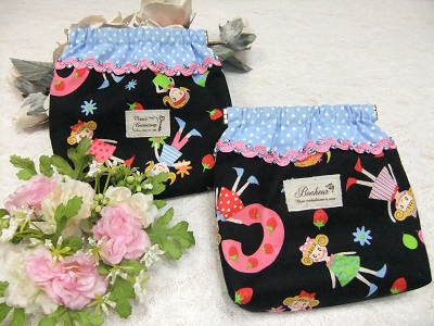 Mサイズ　黒×水色