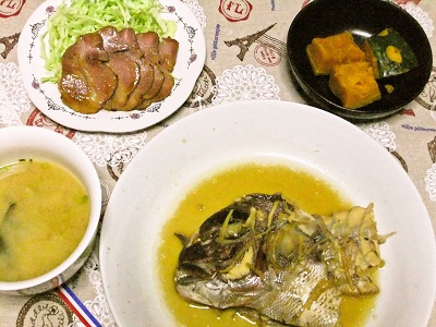 鯛のあら煮定食