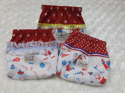 パックンポーチ　白×赤