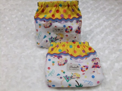 パックンポーチ　白×黄色