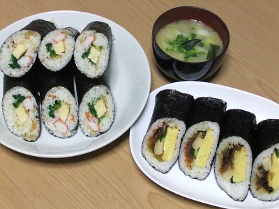 自家製恵方巻き＆市販の恵方巻き