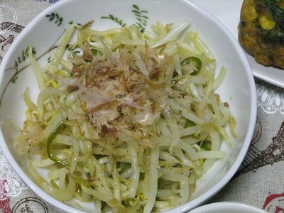 もやしのレンジでお浸し