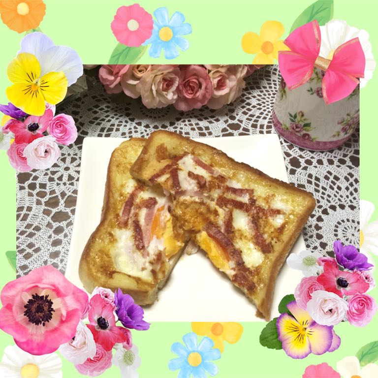 ねとめし　ベーコンチーズエッグ