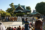 帝釈堂前に整列！