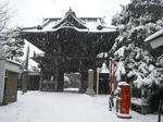 山門もポストも雪化粧
