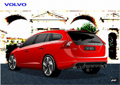 VOLVO V60 イラスト