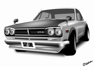 ハコスカのイラスト　エクセルでアート　
