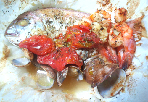 食戟のソーマ 料理再現その3 秋刀魚 じゃない魚 のカルトッチョ 青い空と緑のかえると漫画メシ