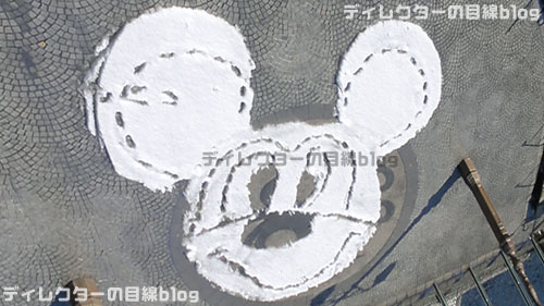 東京ディズニーシー 大雪の翌日に巨大ミッキー発見