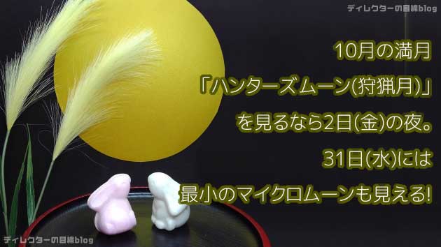 10月の満月「ハンターズムーン(狩猟月)」を見るなら2日(金)の夜。31日(水)には最小のマイクロムーンも見える!"