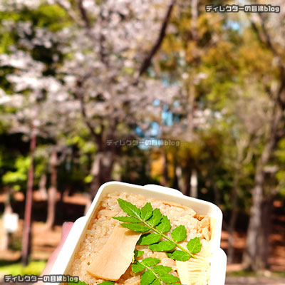 手作りの弁当でお花見