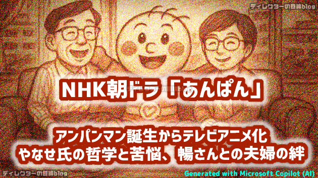 朝ドラ「あんぱん」アンパンマン誕生からテレビアニメ化――やなせたかし氏のアンパンマン哲学と創作者としての苦悩、暢さんとの夫婦の絆