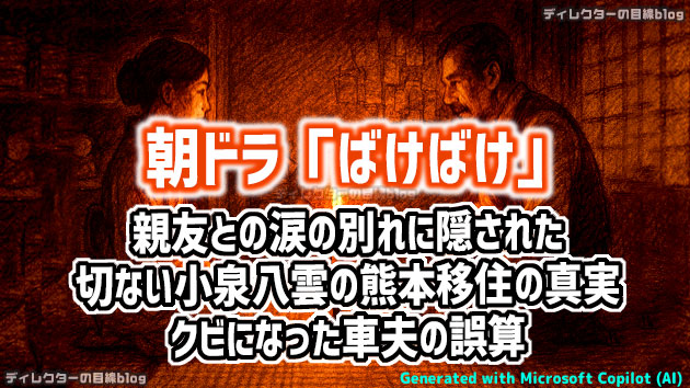 朝ドラ「ばけばけ」親友との涙の別れに隠された切ない小泉八雲の熊本移住の真実と、クビになった車夫の誤算