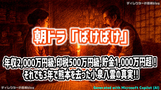 朝ドラ「ばけばけ」年収2,000万円級、印税500万円級、貯金1,000万円超！それでも3年で熊本を去った小泉八雲の真実!!