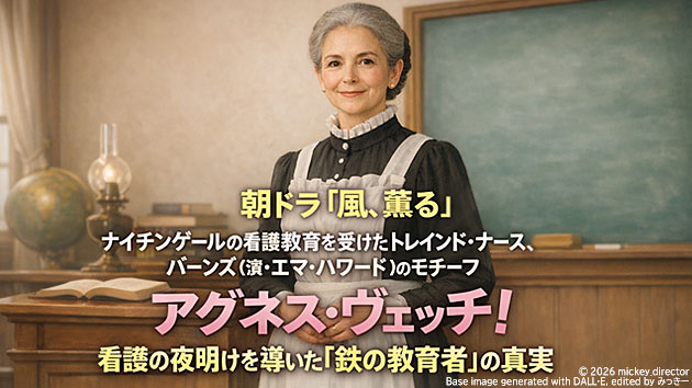 朝ドラ『風、薫る』ナイチンゲールの教育を受けたトレインド・ナース、バーンズ（演・エマ・ハワード）のモチーフ、アグネス・ヴェッチ！看護の夜明けを導いた「鉄の教育者」の真実
