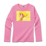 Cute Angel.3-リブクルーネック長袖Tシャツディープカラー