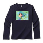 Cute Angel.4-リブクルーネック長袖Tシャツダークカラー
