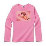 Cute Angel.7-リブクルーネック長袖Tシャツディープカラー
