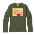 Cute Angel.8-リブクルーネック長袖Tシャツディープカラー