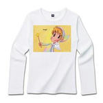 Cute Angel.9-リブクルーネック長袖Tシャツライトカラー