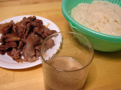 ソーメンと焼肉