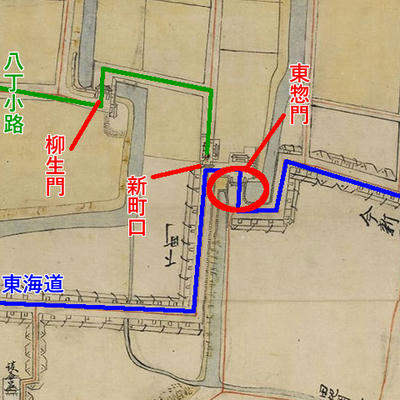 三州吉田城図_東惣門