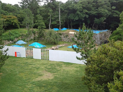 20220626本丸跡石垣修復工事現場4