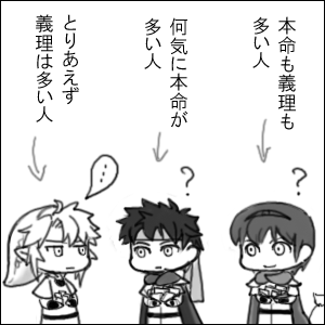 バレンタインの三人