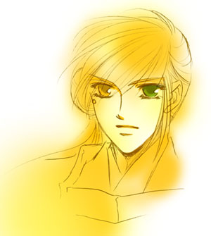 笑顔泰明さんをなかなか描けず、リハビリに引き締まった顔を描いてみた