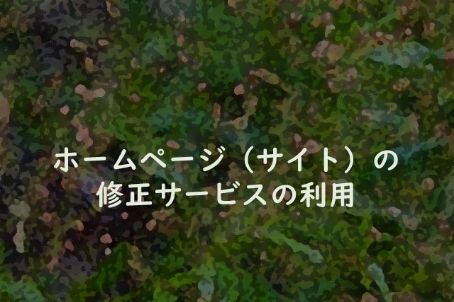 ホームページ（サイト）の修正サービスの利用