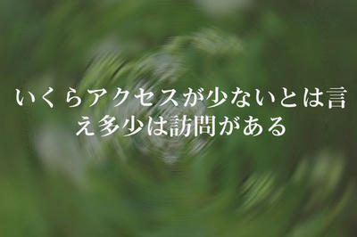 いくらアクセスが少ないとは言え多少は訪問がある
