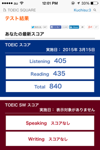 TOEIC結果