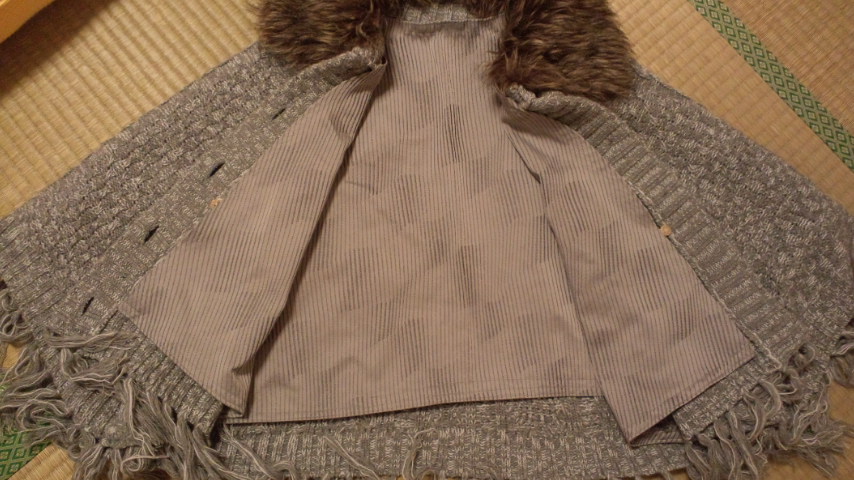 ポンチョに裏布つけちゃった