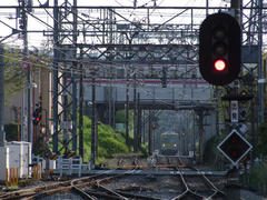 白糸台駅から南側を望む…上は京王線