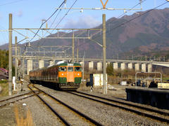金島駅の先で、上越新幹線の高架橋を潜ります