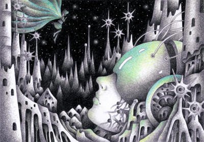 Science fiction Illustration, Images and Pictures - 「City of electronic brain」