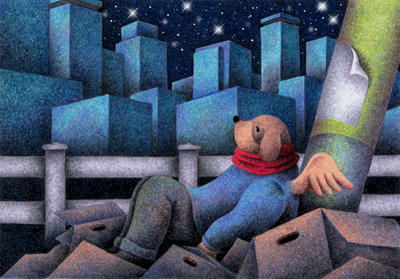 Fairy tale Illustration “Angel Dog”, Images and Pictures - 「Solitude」