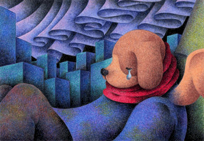 Fairy tale Illustration “Angel Dog”, Images and Pictures - 「Lonely night」