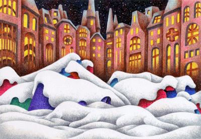 Fairy tale Illustration “Snow Cat”, Images and Pictures - 「Silence」