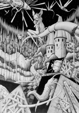 Monochrome “Pencil drawing”, Images and Pictures - 「The world in dream」