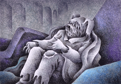Fairy tale Illustration “Angel Dog” Illustration, Images and Pictures - 「Person who seeks for help」