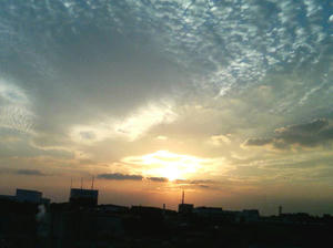 会社からの夕日