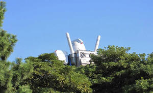 木々から見えるガンダム