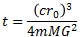 t=(cr0)^3/(4mMG^2)