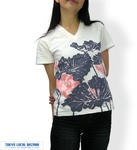 蓮　Vネック Tシャツ
