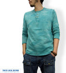 変わり麻の葉文様　men'sヘンリーネック