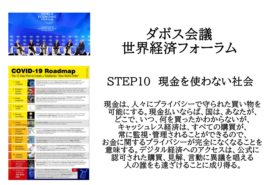 ダボス会議 世界経済フォーラム CORONAVIRUSNWOCOVID-19 Roadmap: 12 Step Plan To Create A Totalitarian New World Order