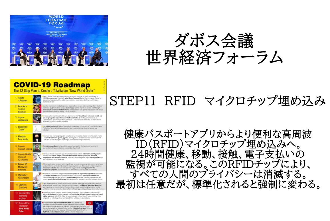 ダボス会議 世界経済フォーラム CORONAVIRUSNWOCOVID-19 Roadmap: 12 Step Plan To Create A Totalitarian New World Order
