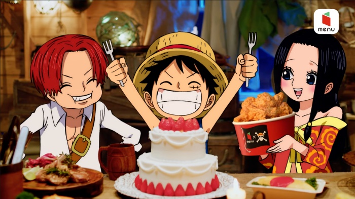 デリバリーアプリ Menu One Piece コラボキャンペーン第2弾 5月5日特別コラボcm Logpiece ワンピース ブログ シャボンディ諸島より配信中