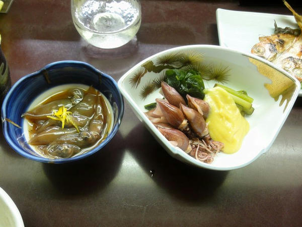ほたるいか沖漬け 480円 と ほたるいか酢味噌 580円